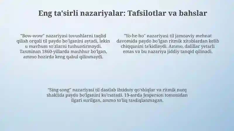 Tilning paydo bo'lishi to'g'risidagi asosiy nazariyalar 4