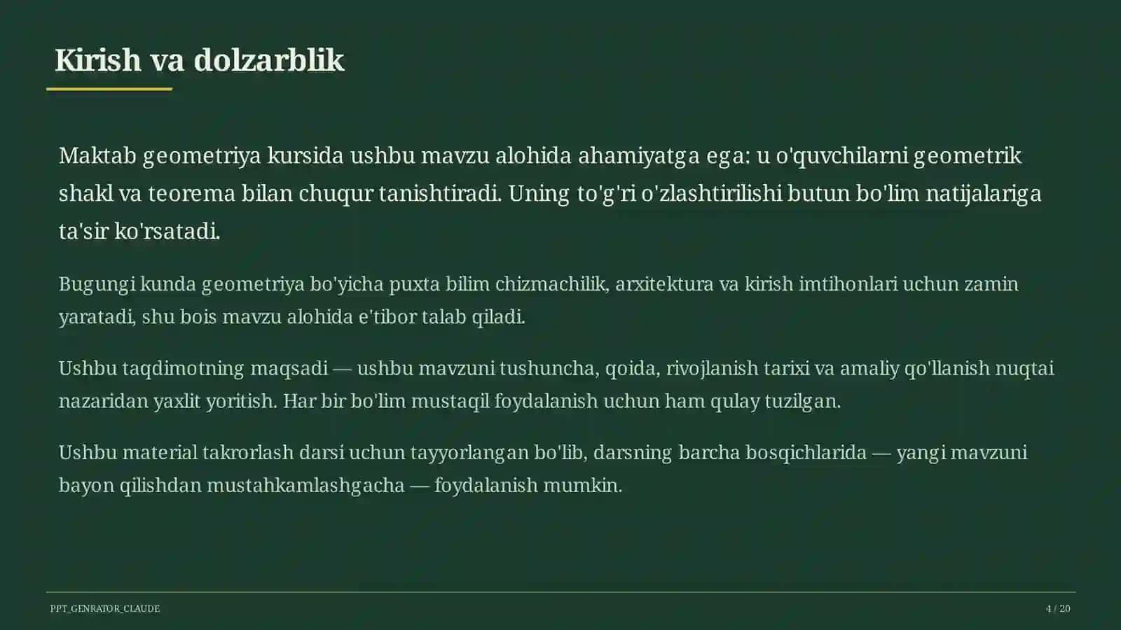 Koordinatalar metodi: to'g'ri chiziq va aylana tenglamalari (9-sinf) 4