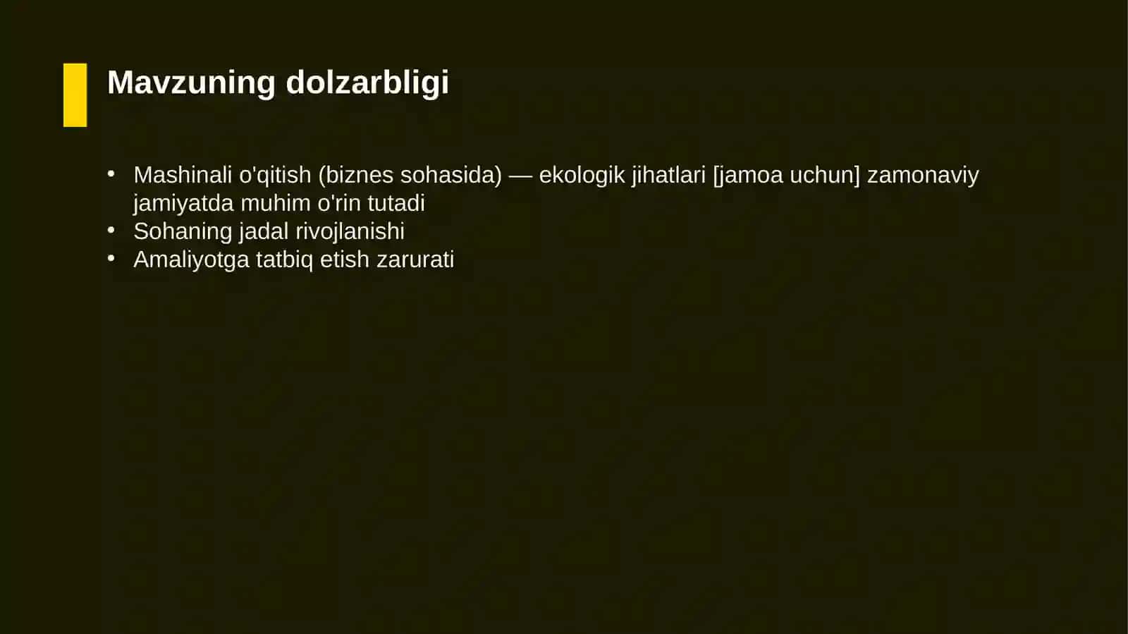 Mashinali o'qitish (biznes sohasida) — ekologik jihatlari [jamoa uchun] 4