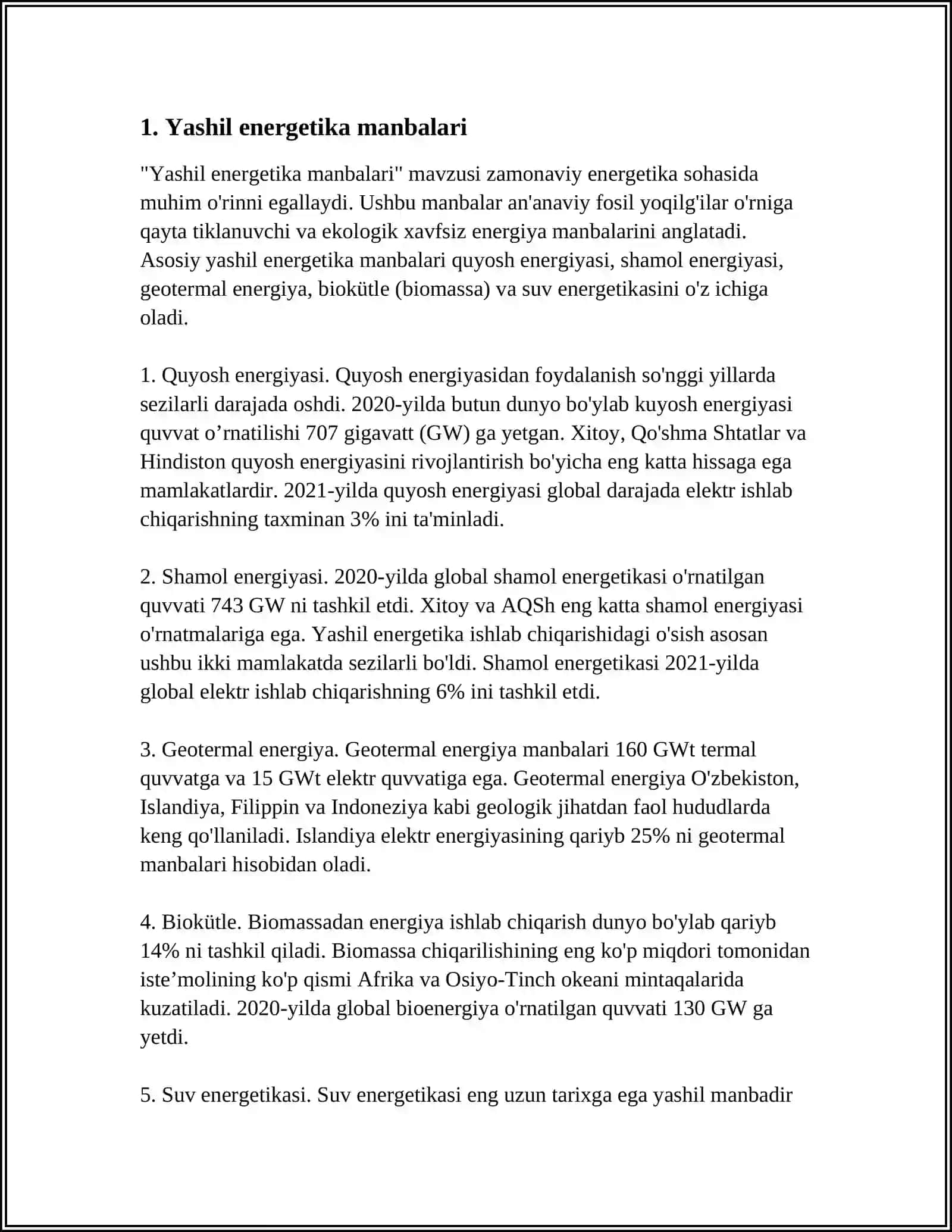 Yashil energetika manbalari 4