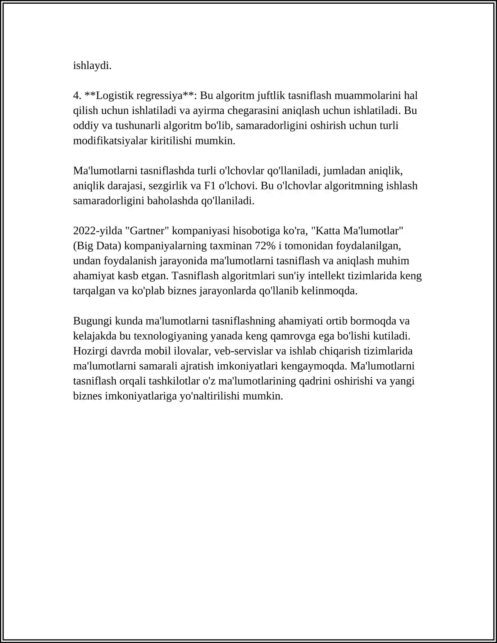 MAʼLUMOTLARNI ODDIY SOZLANGAN TURLARI 4
