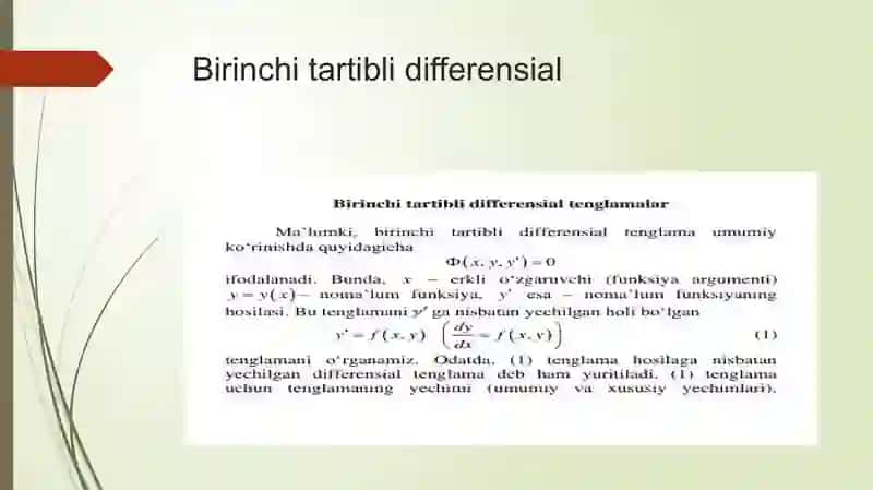 Differensial tenglamalar sistemasi.Normal sistema 4