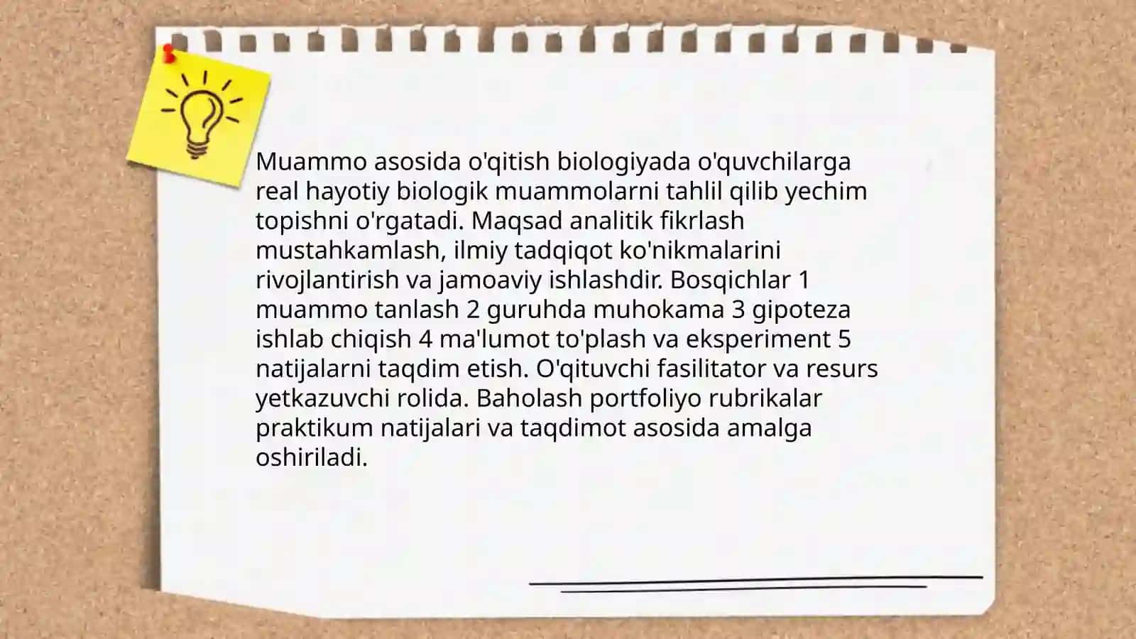 Biologiyani o'qitishning faol metodlari 4