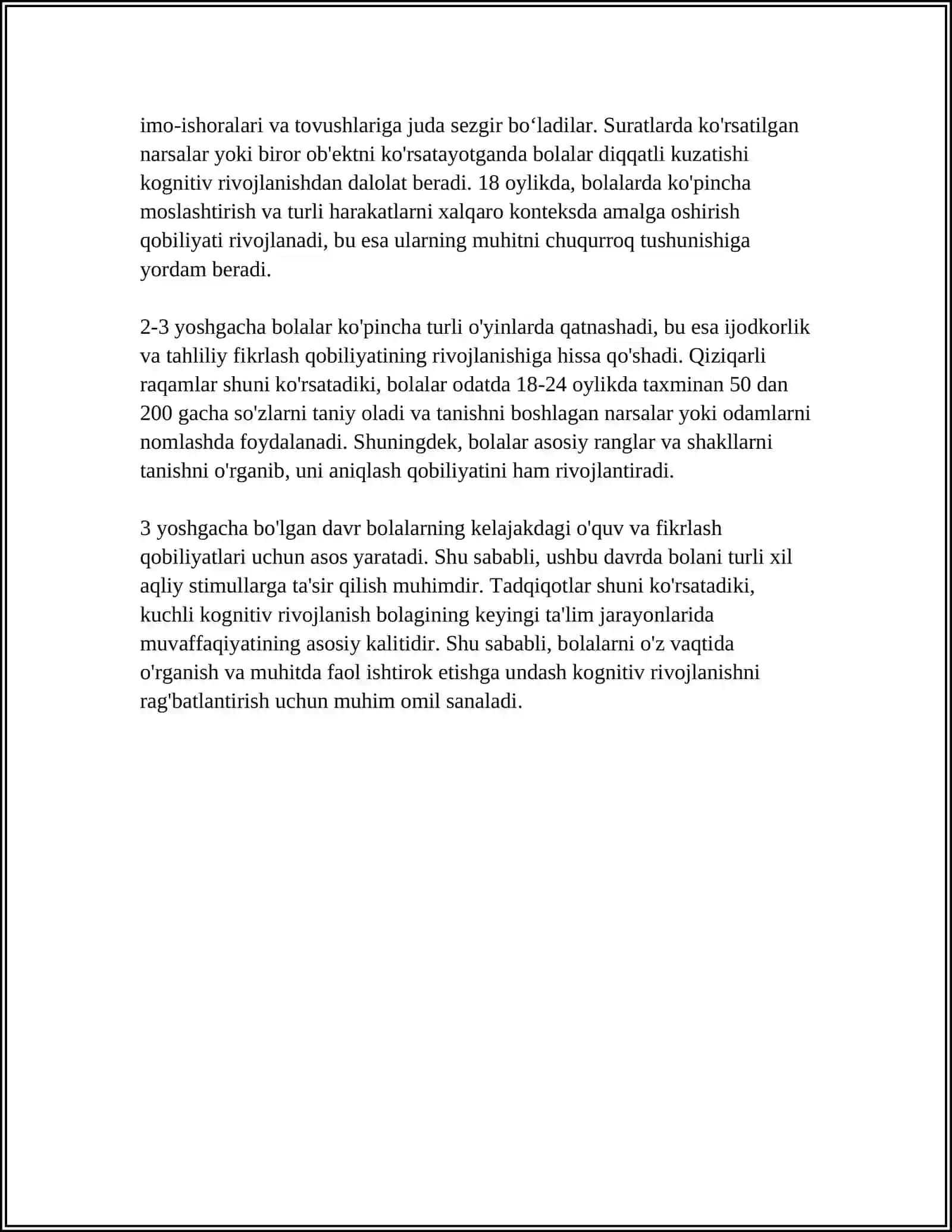 MUSTAQIL ISH Mavzu: GO'DAKLIK DAVRINING PSIXOLOGIK XUSUSIYATI 4