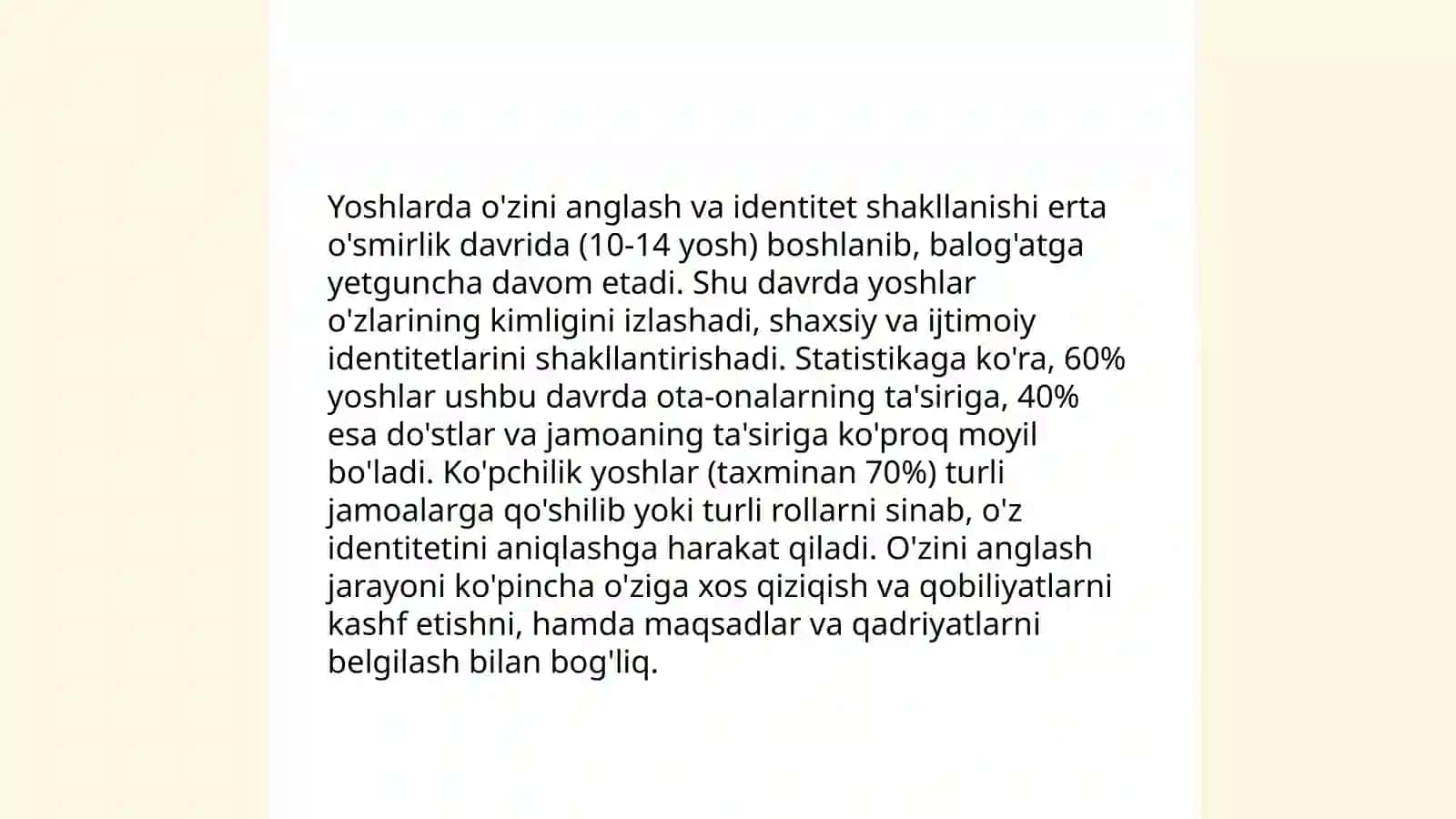 Ilk o'spirinlik va yoshlik davrida psixik rivojlanish xususiyatlari 4