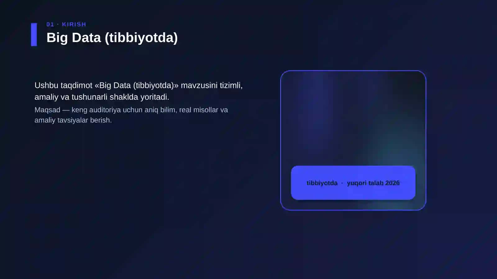 Big Data (tibbiyotda) 4