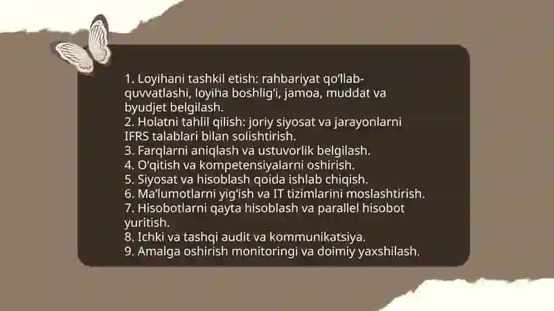 Moliyaviy hisobotning xalqaro standartlarini birinchi marta qoʻllash 4