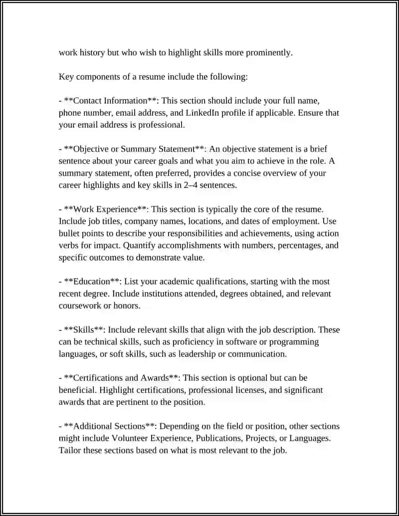 Resume Writing and Formatting Guide 4