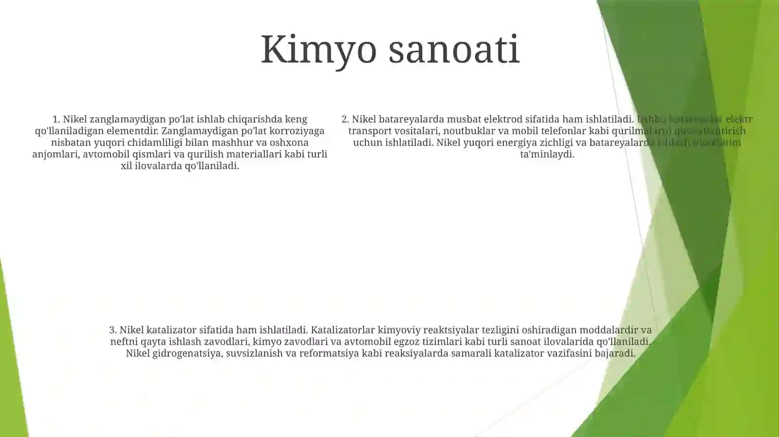 Nikel Ishlatilish Sohalari 4