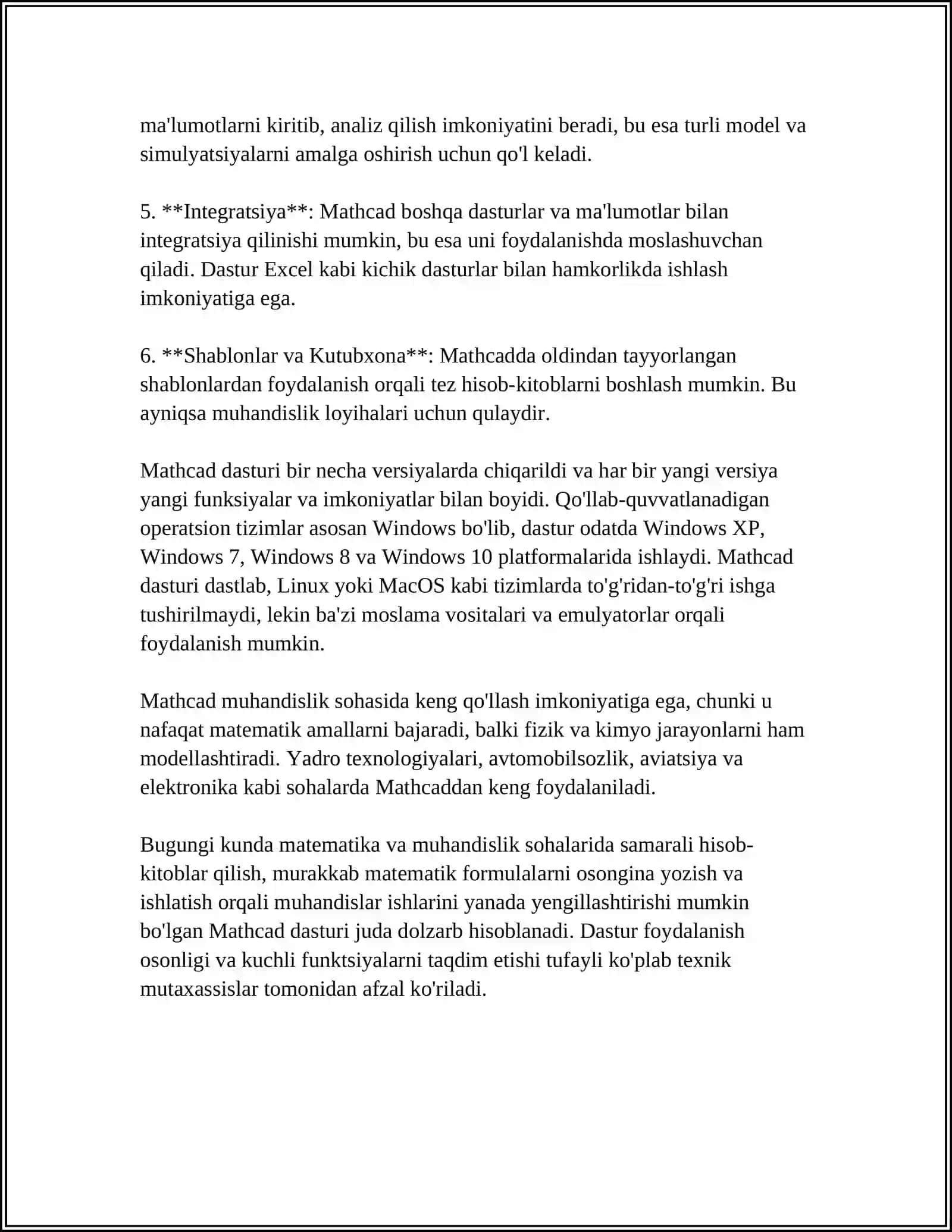 MATHCAD 4