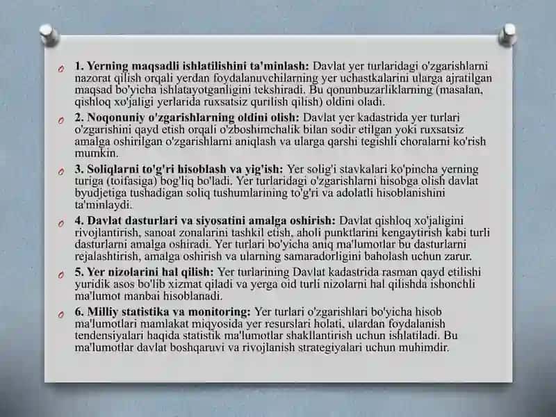 Yer turlari o'zgarishini hisobga olish 4