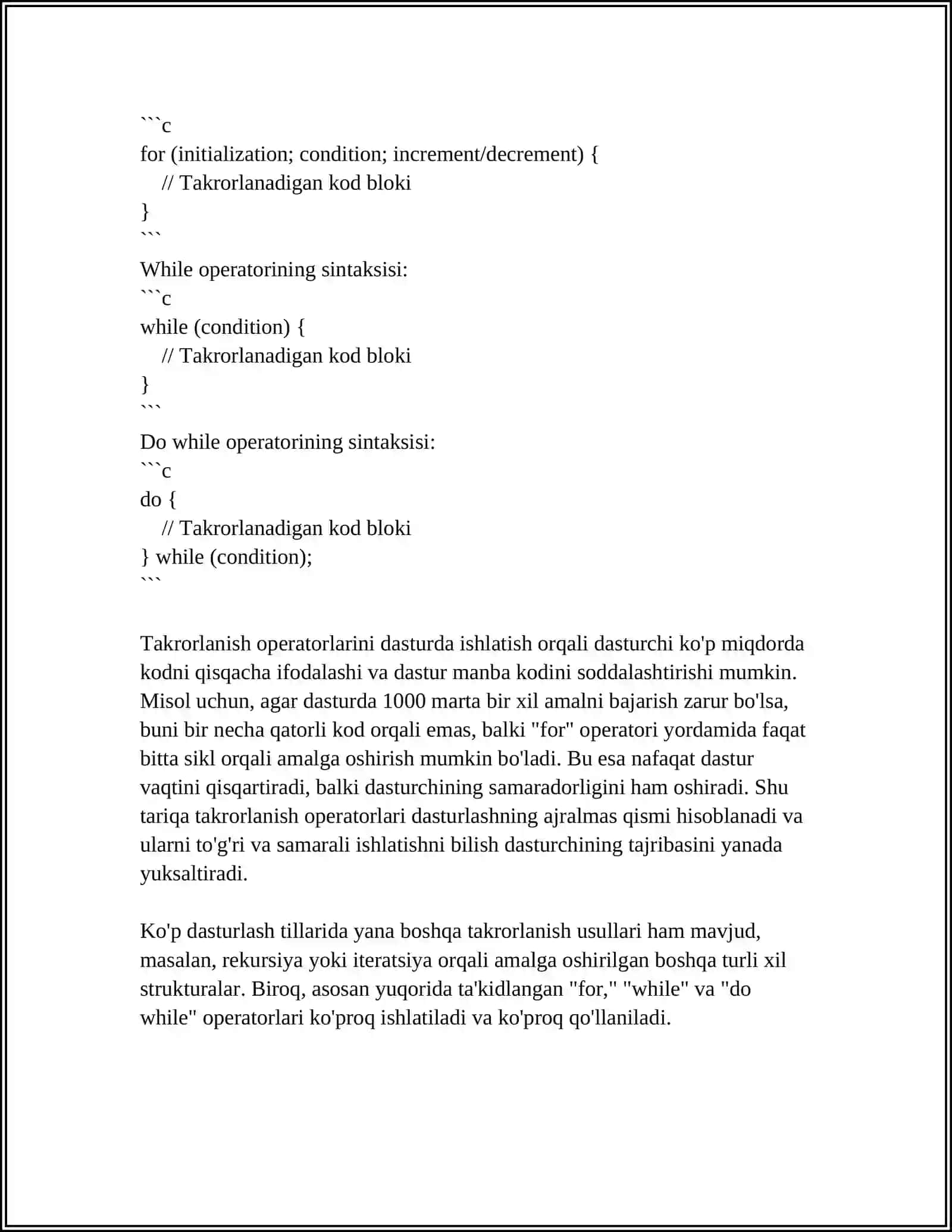 PYTHONDA TAKRORLANISH OPERATORLARI 4