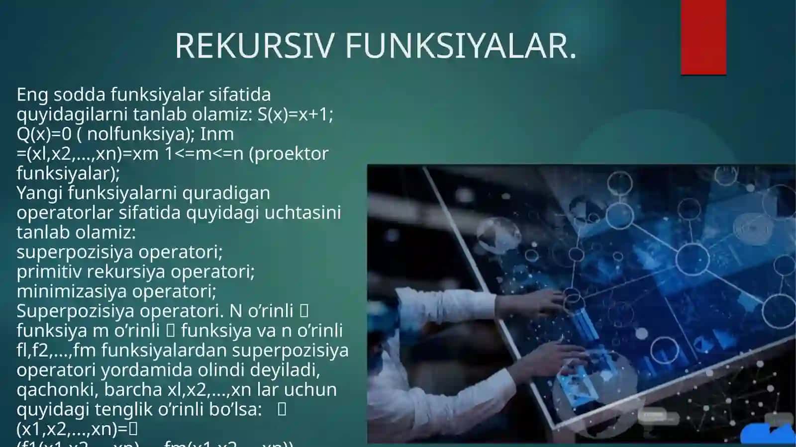 Funksiya va rekursiv funksiyalar. Rekursiv funksiyalar turlari 4
