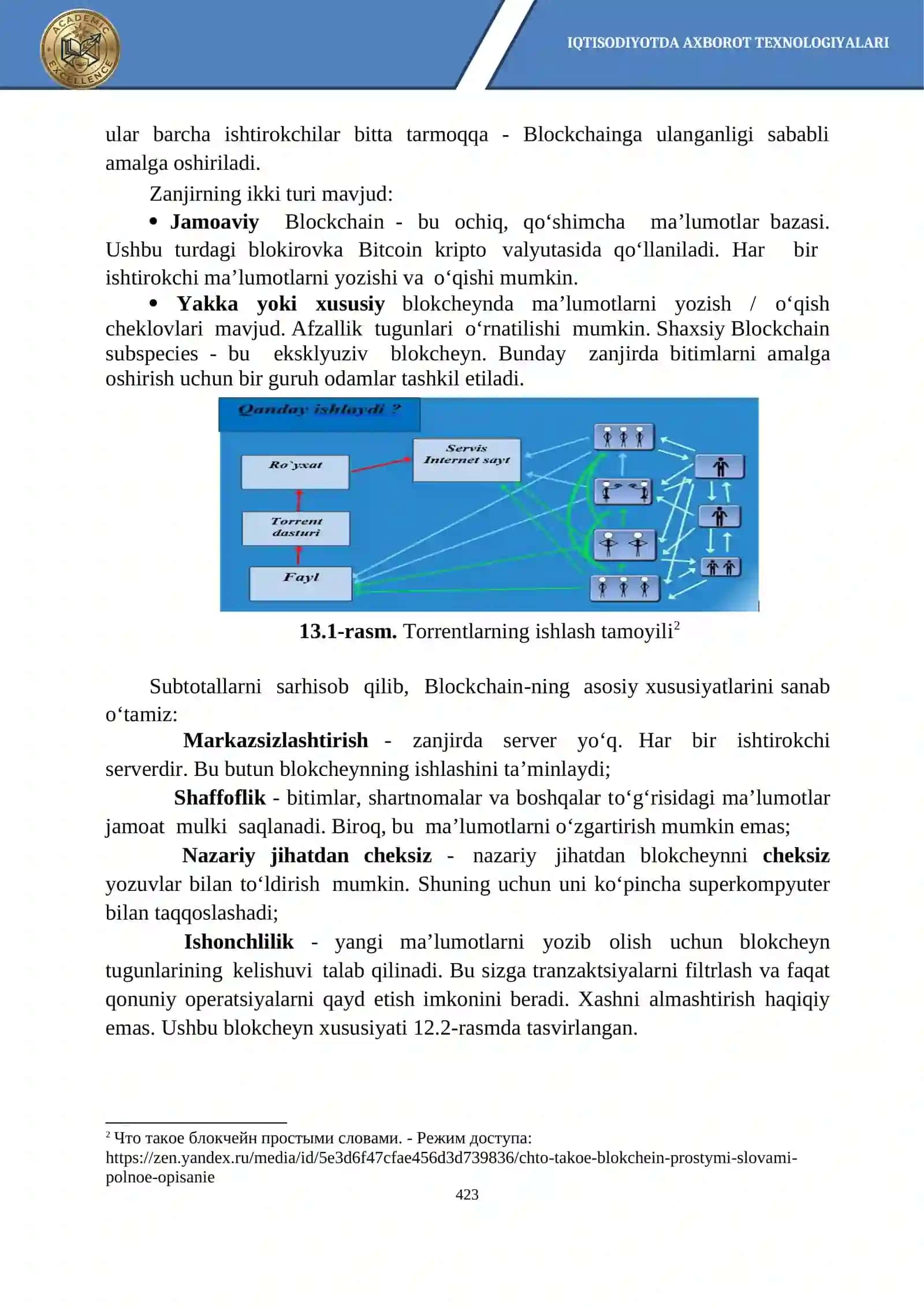 Blokcheyn texnologiyalari va ularning iqtisodiyotdagi qo'llanilishi 4