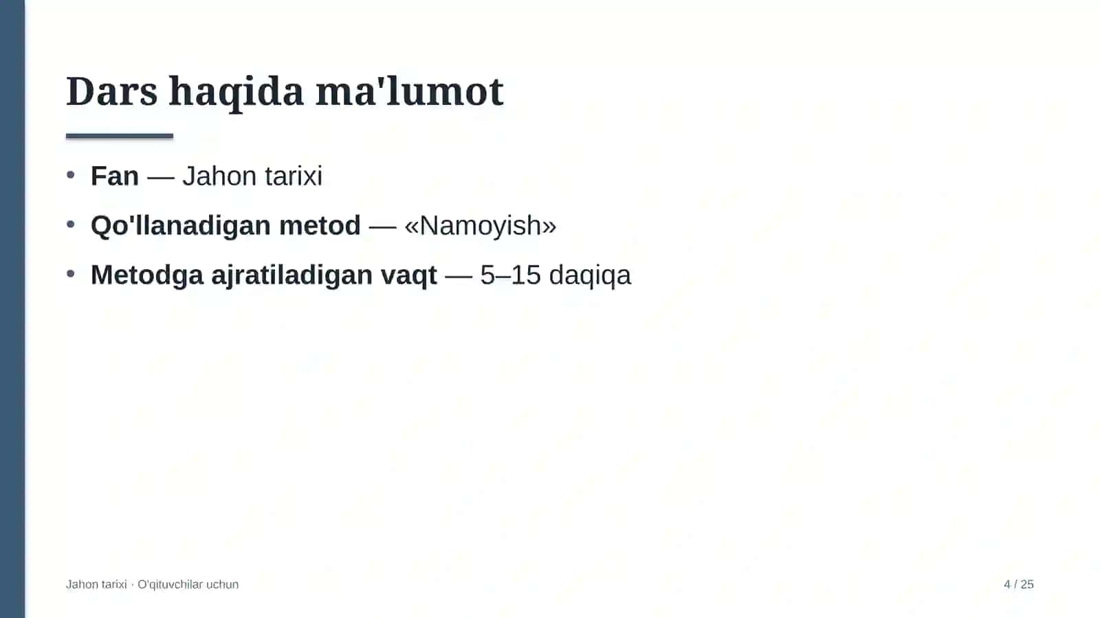 jahon tarixi darslarida namoyish metodidan foydalanish 1892 4