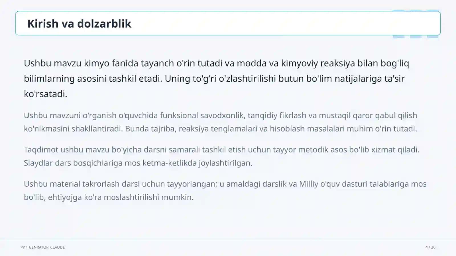 Moddalar va ularning xossalari: sof modda va aralashma (7-sinf) 4