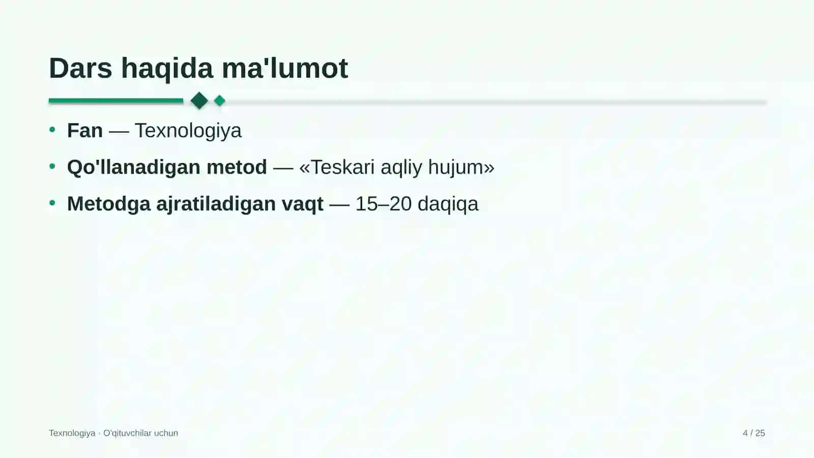texnologiya darslarida teskari aqliy hujum metodidan foydalanish 8963 4