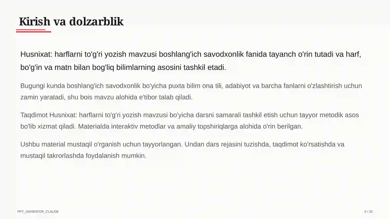 Husnixat: harflarni to'g'ri yozish (1-sinf) 4