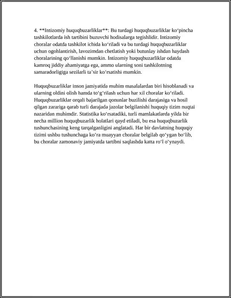 SOLIQQA OID HUQUQBUZARLIKLAR TO'G'RISIDAGI ISHLAR BO'YICHA ISH YURUTISH 4