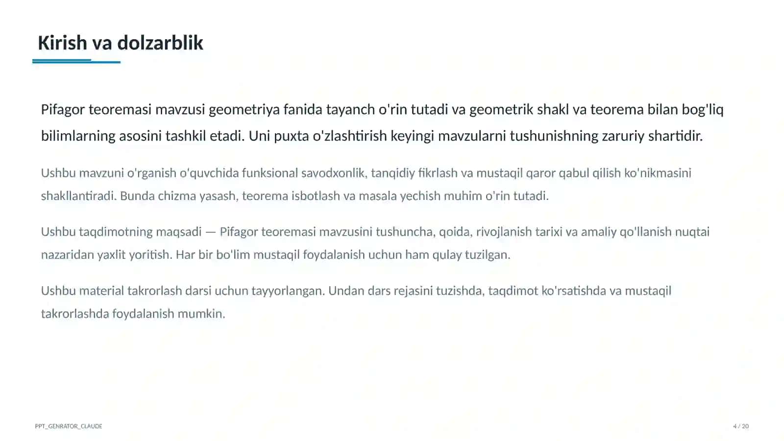 Pifagor teoremasi (8-sinf) 4