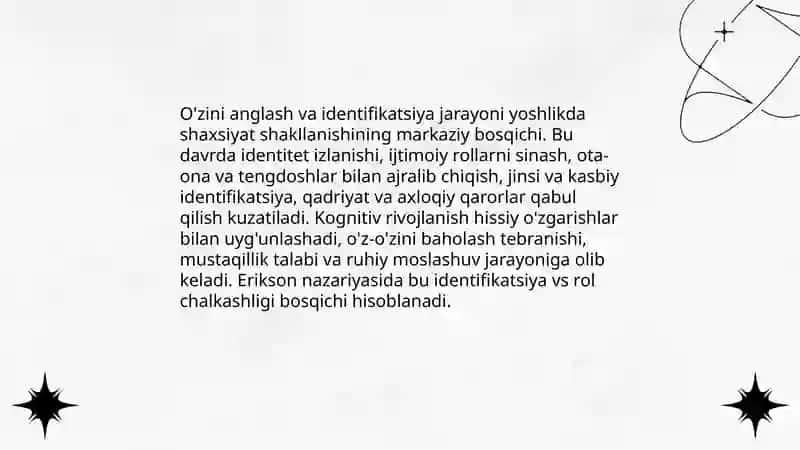 Yoshlik davrining psixologik xususiyatlari haqida 4