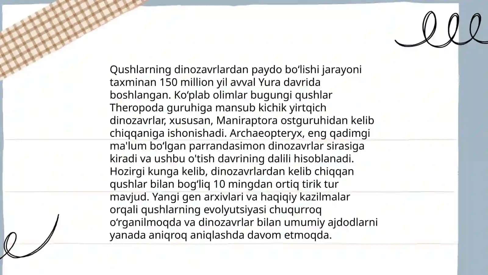 Qushlarning kelib chiqishi va ularning evolyutsion taraqqiyoti 4