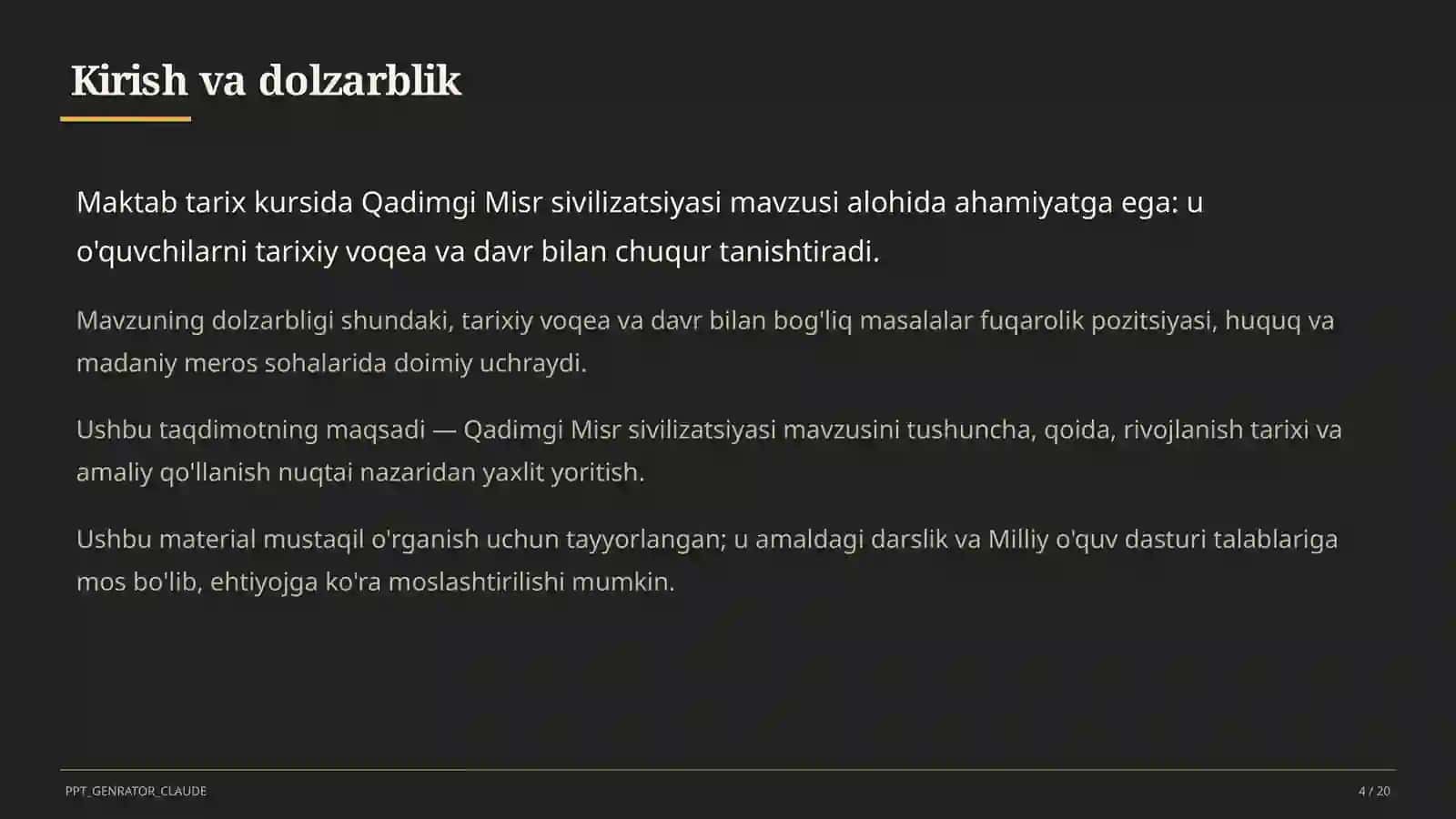 Qadimgi Misr sivilizatsiyasi (6-sinf) 4