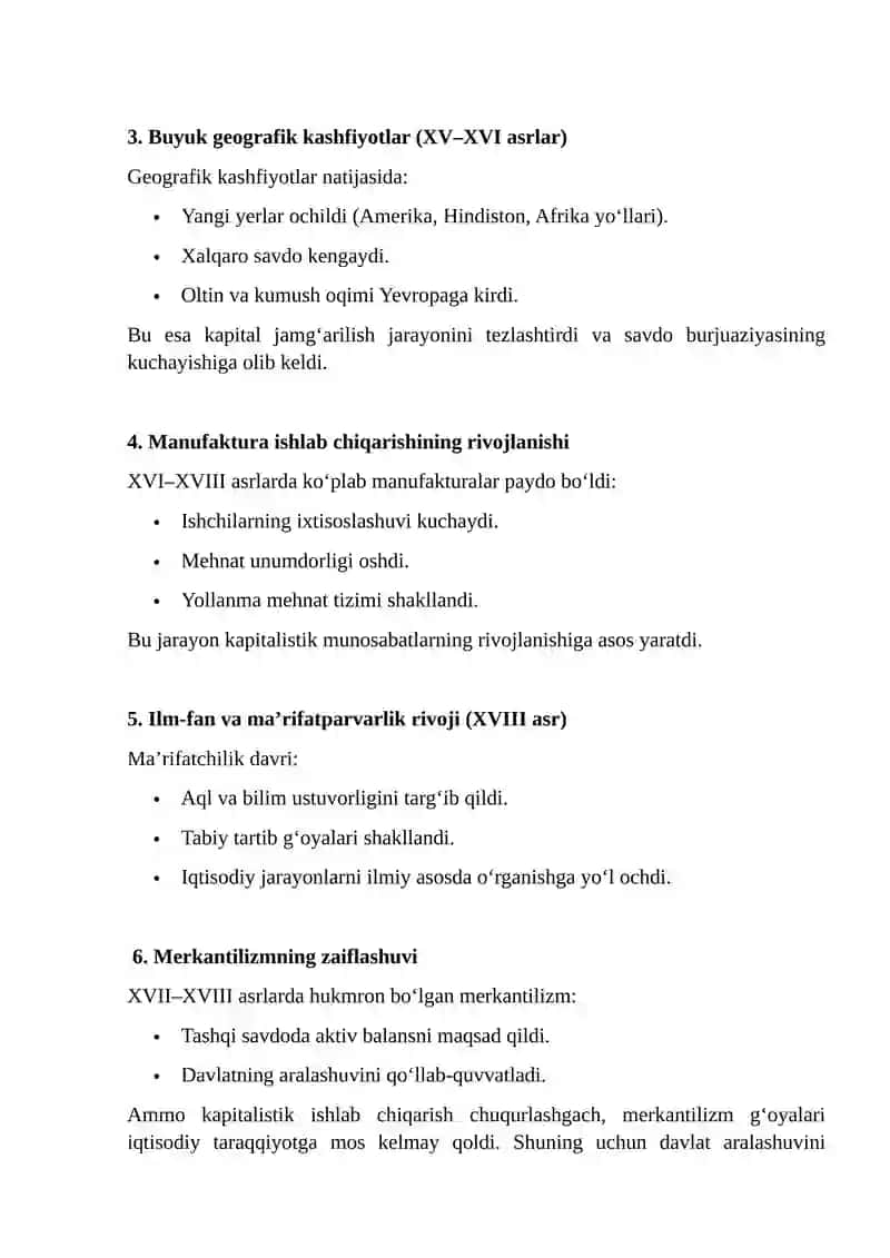 Klassik siyosiy iqtisodiy maktabning vujudga kelish sharoitlari 4