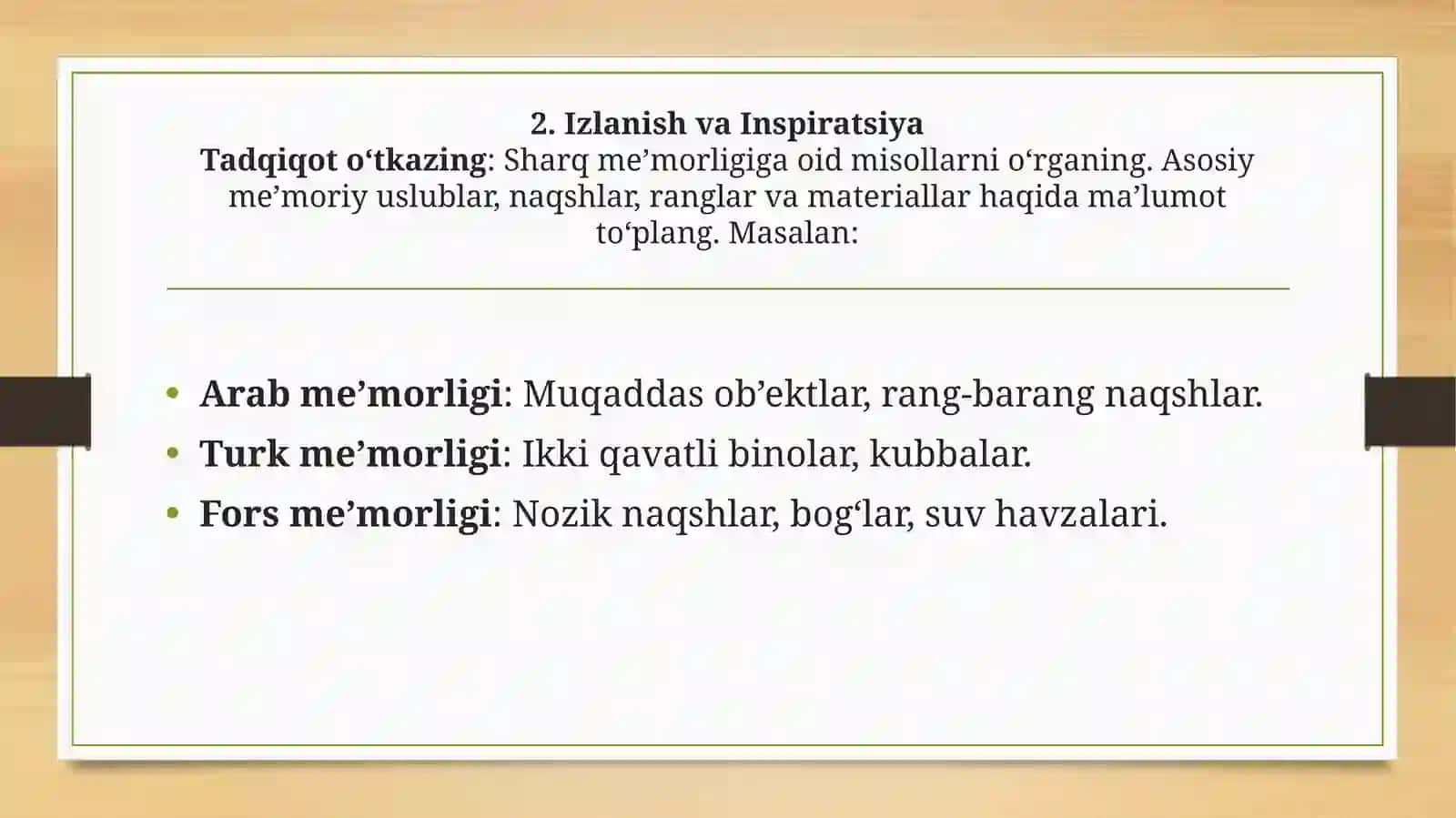 “SHARQ ME’MORLIGI” MAVZUSIDA RASM CHIZISH 4
