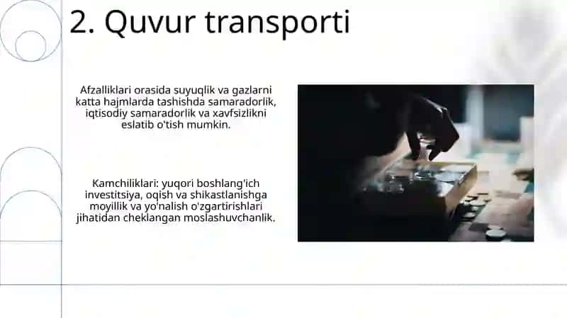 Yuk tashish tizimlari va ularning afzalliklari hamda kamchiliklari 4