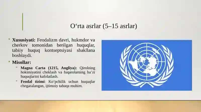 INSON HUQUQINING TARIXIY RIVOJLANISH BOSQICHLARI 4