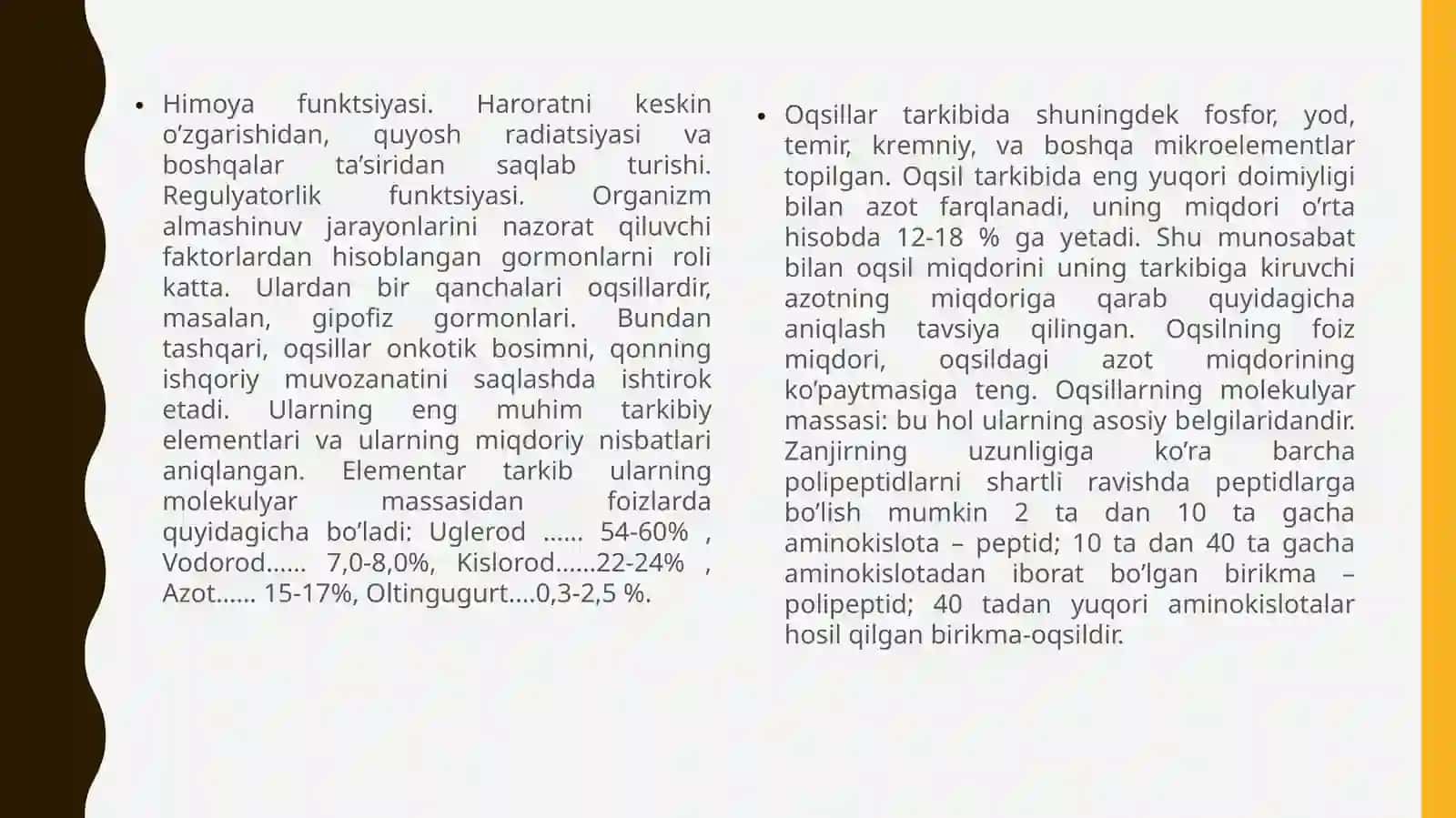 Odam organizmida oqsillarning biokimyoviy o‘zgarishi 4