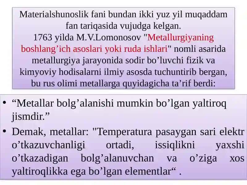 Mаteriаlshunоslik аsоslаri 4