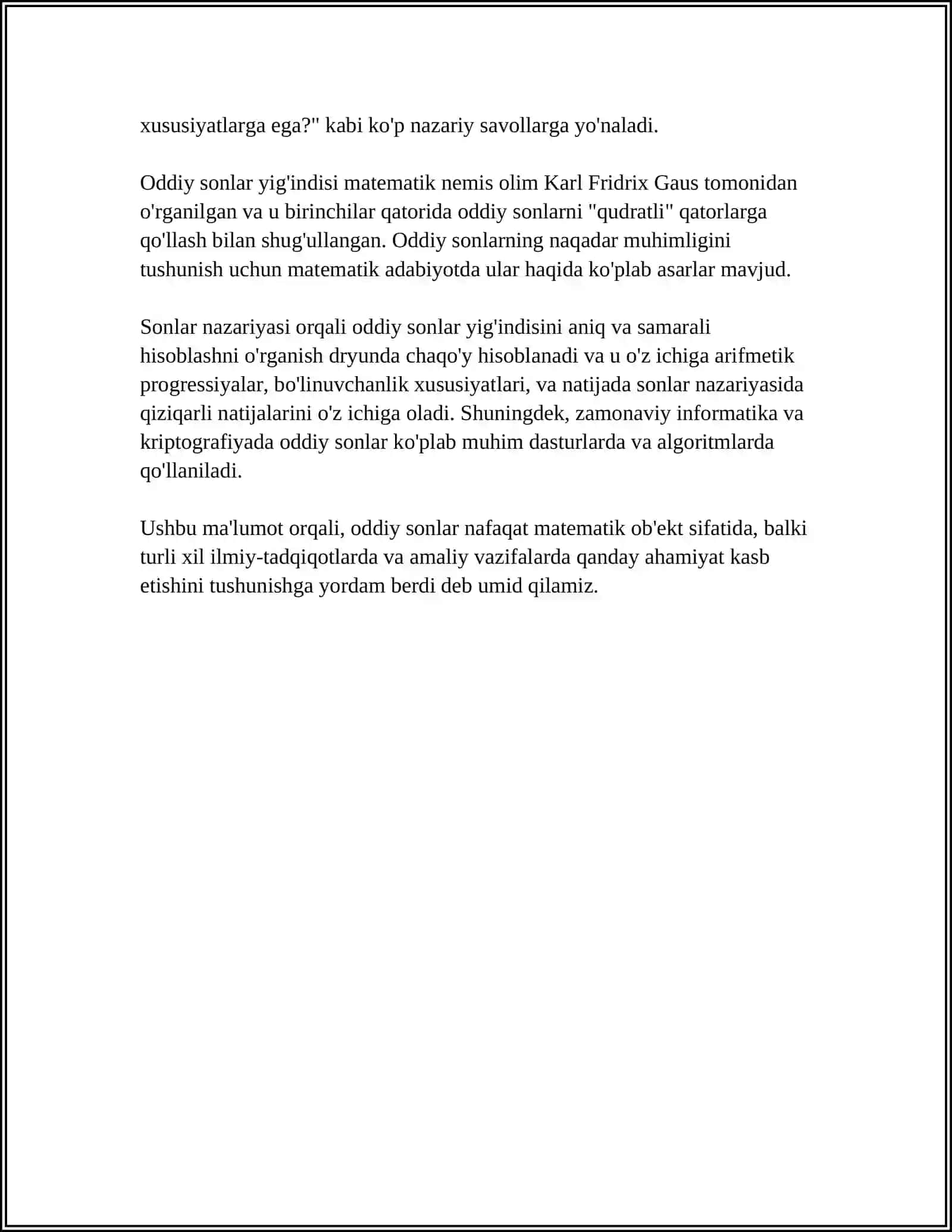 MATIMATIK INDUKSIYA METODINI QO'LLASHGA OID MISOLLAR YECHISH 4