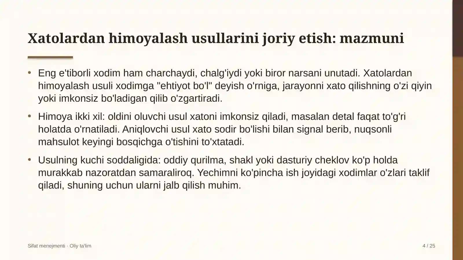 texnik ko'rik markazlarida xatolardan himoyalash usullarini joriy etish 2588 4
