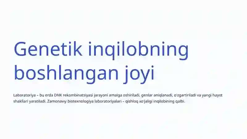 Qishloq Xo'jaligida Biotexnologiya: Inqilobiy Yondashuvlar va Kelajak 4