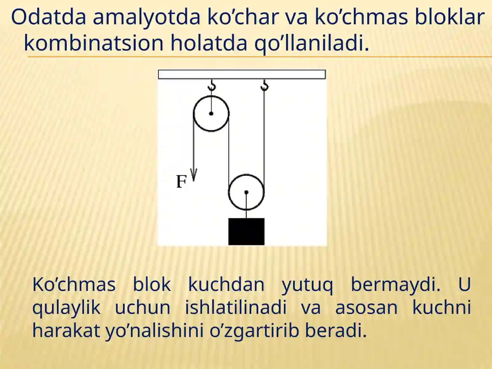 Oddiymexanizmlar-oddıy vamurakkab, og'ir va o'ta ogirlarni ko' tarishda, hamda insonlarni og'ir mehn 4