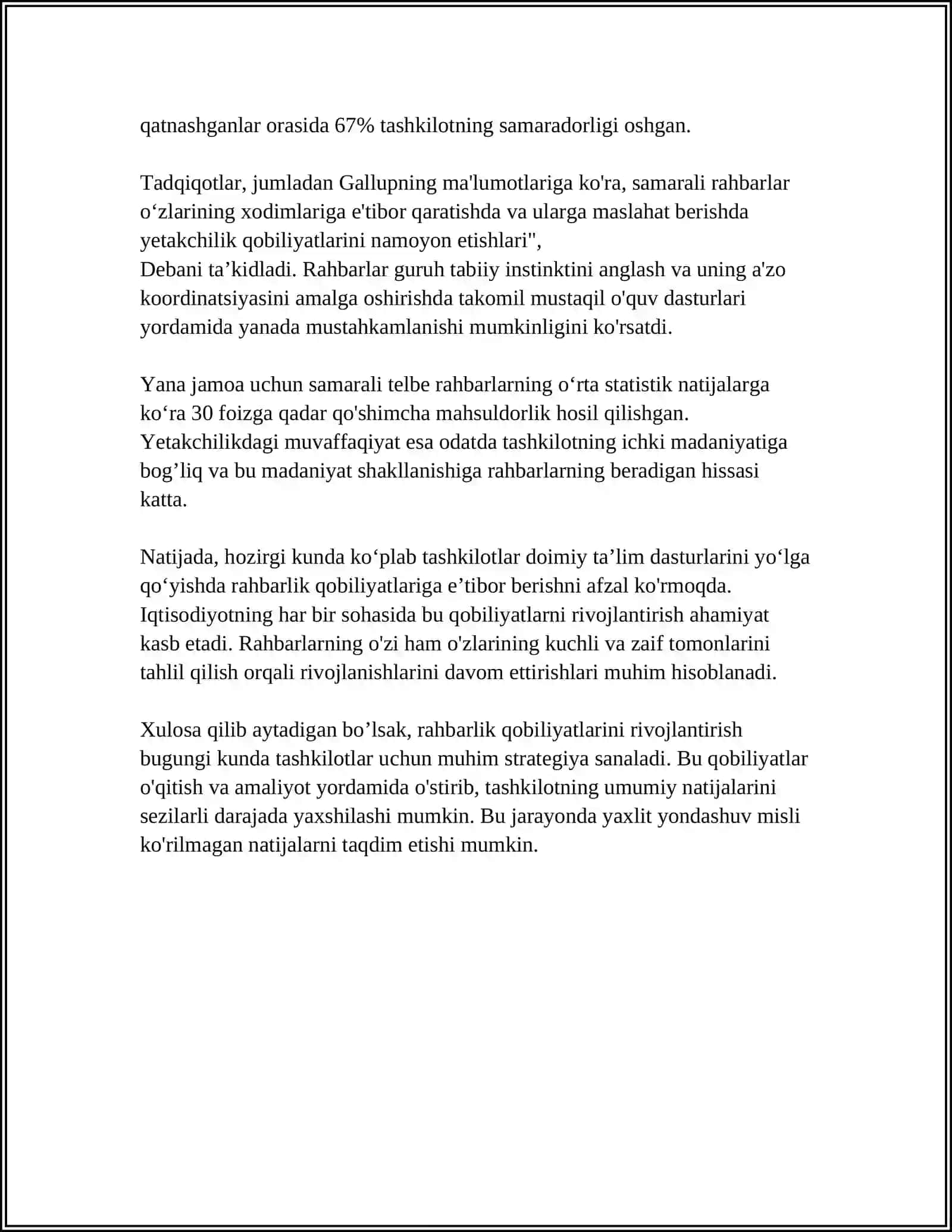 Rahbarlik qobiliyatlarini rivojlantirish 4