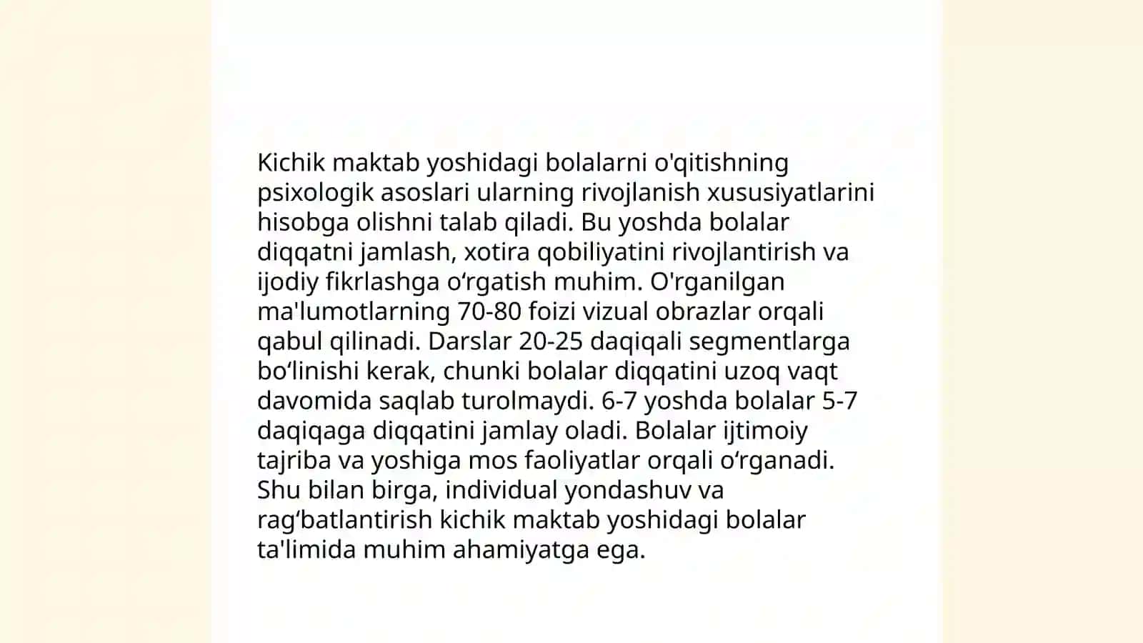 Maktabgacha va boshlang'ich ta'lim oluvchilarni o'qitish qonuniyatlari 4