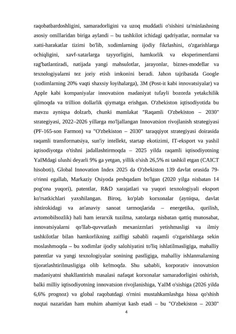 KORPORATIV INNOVATSION MADANIYATNI SHAKLLANTIRISH 4