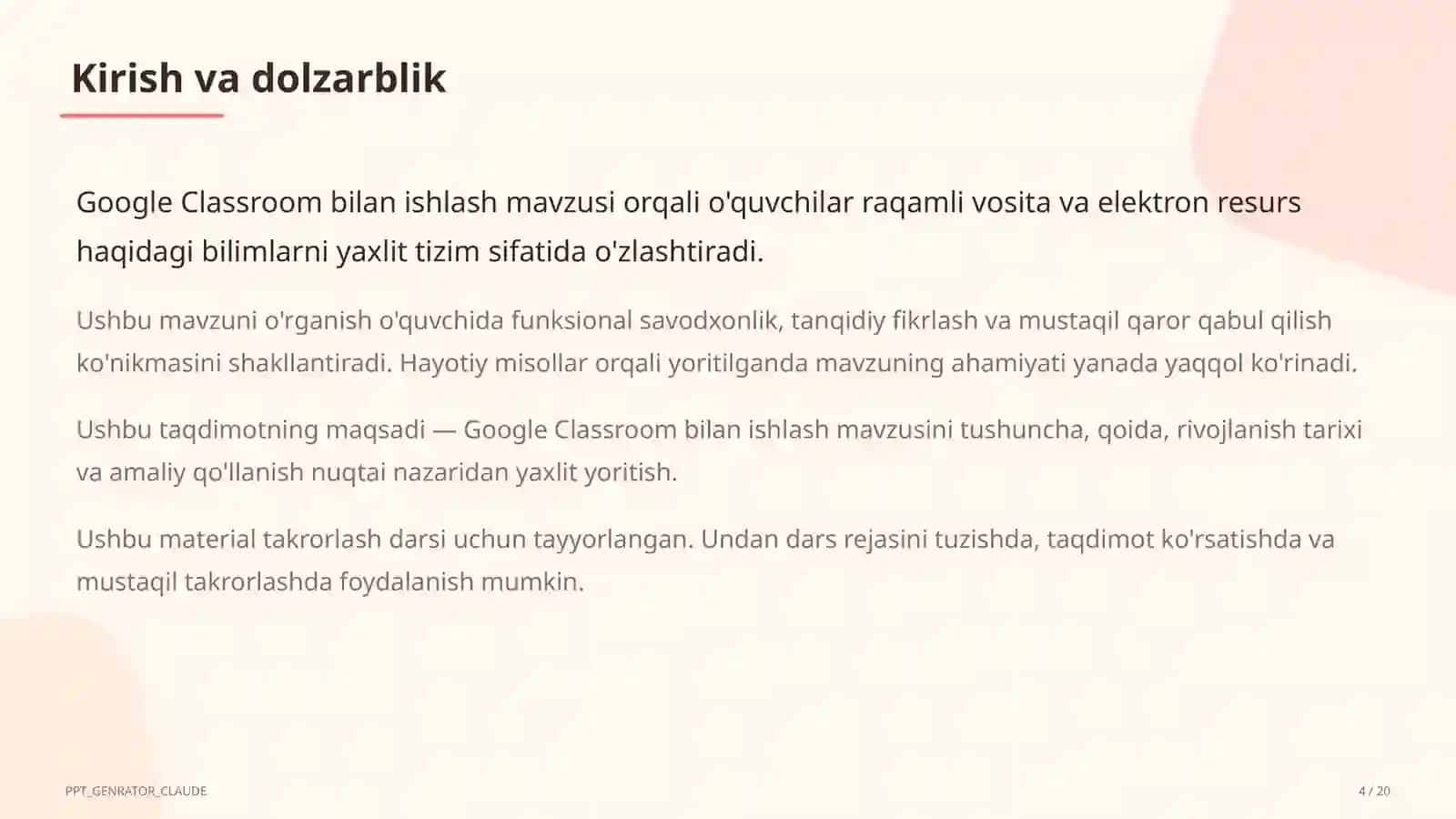 Google Classroom bilan ishlash 4