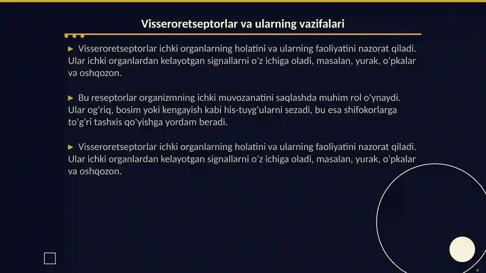Og'riq reseptorlari.Visseroretseptorlar. Proprioret 4