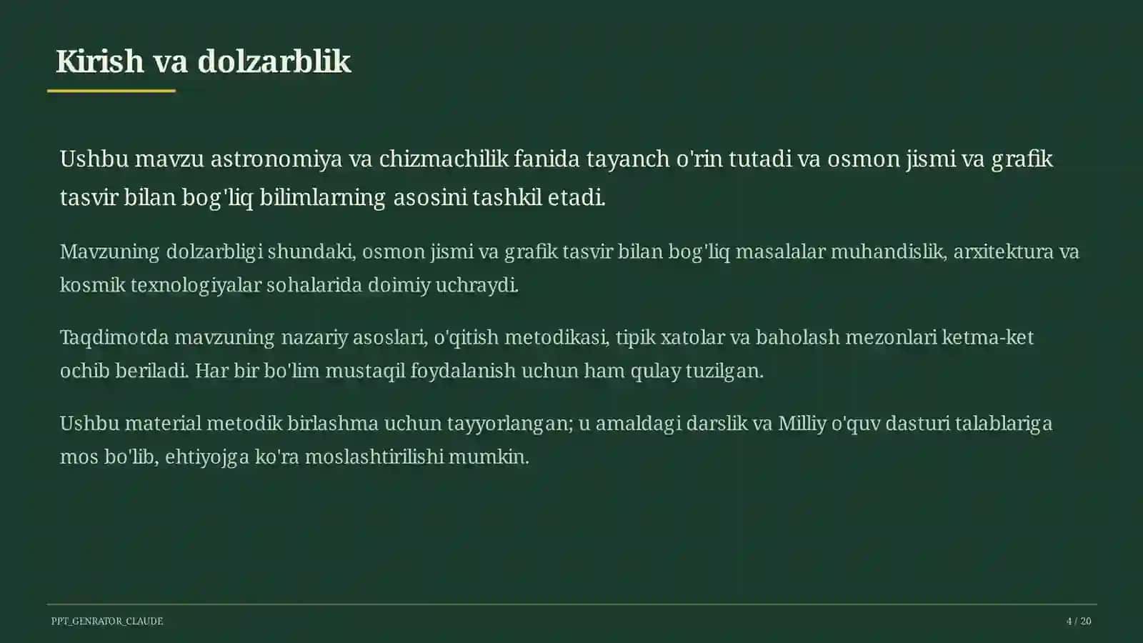 Chizmachilik asoslari: chizma asboblari va formatlar (8-sinf) 4