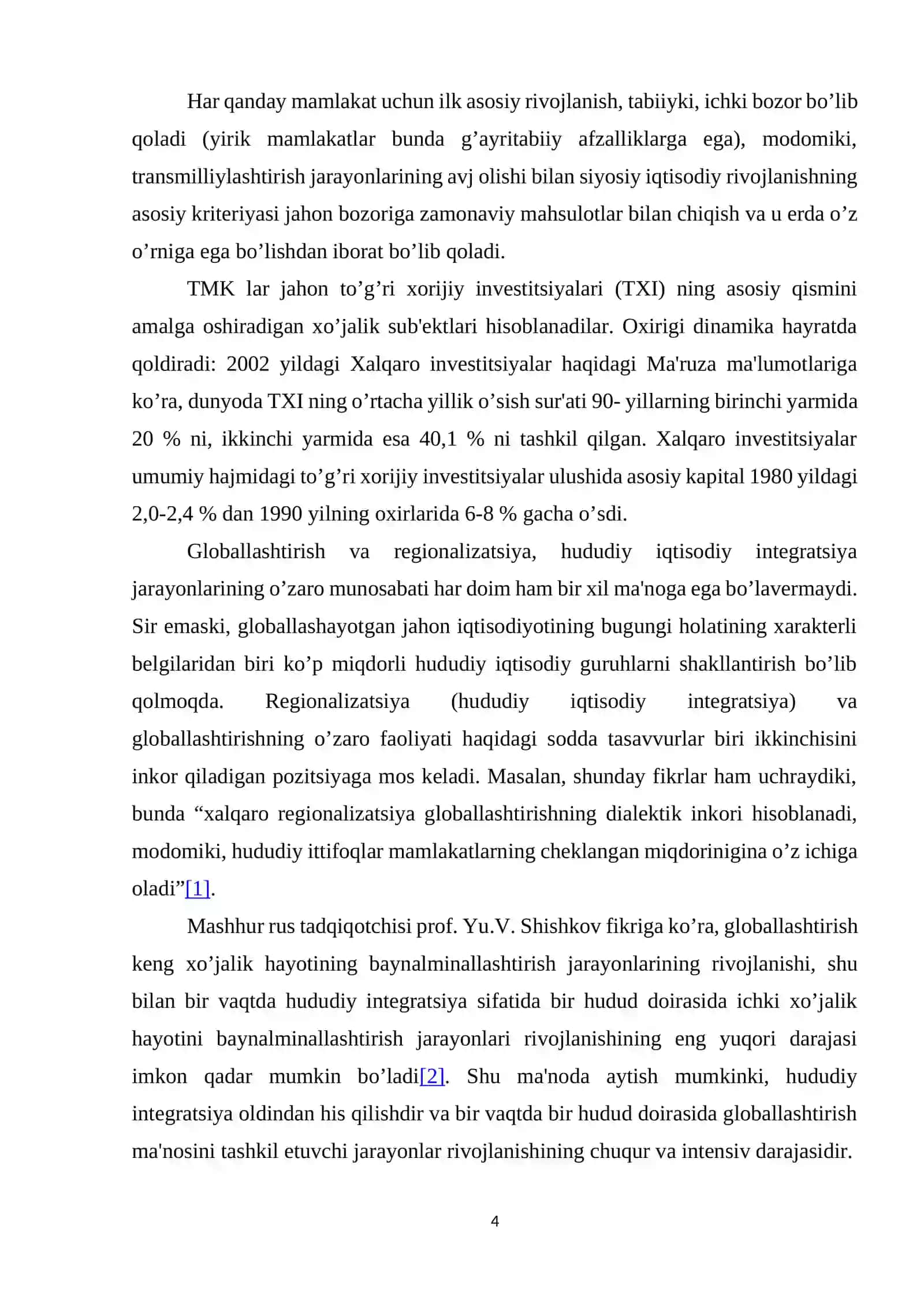 Jahon iqtisodiyoti globallashuvining harakatlantiruvchi kuchlari va omillari 4
