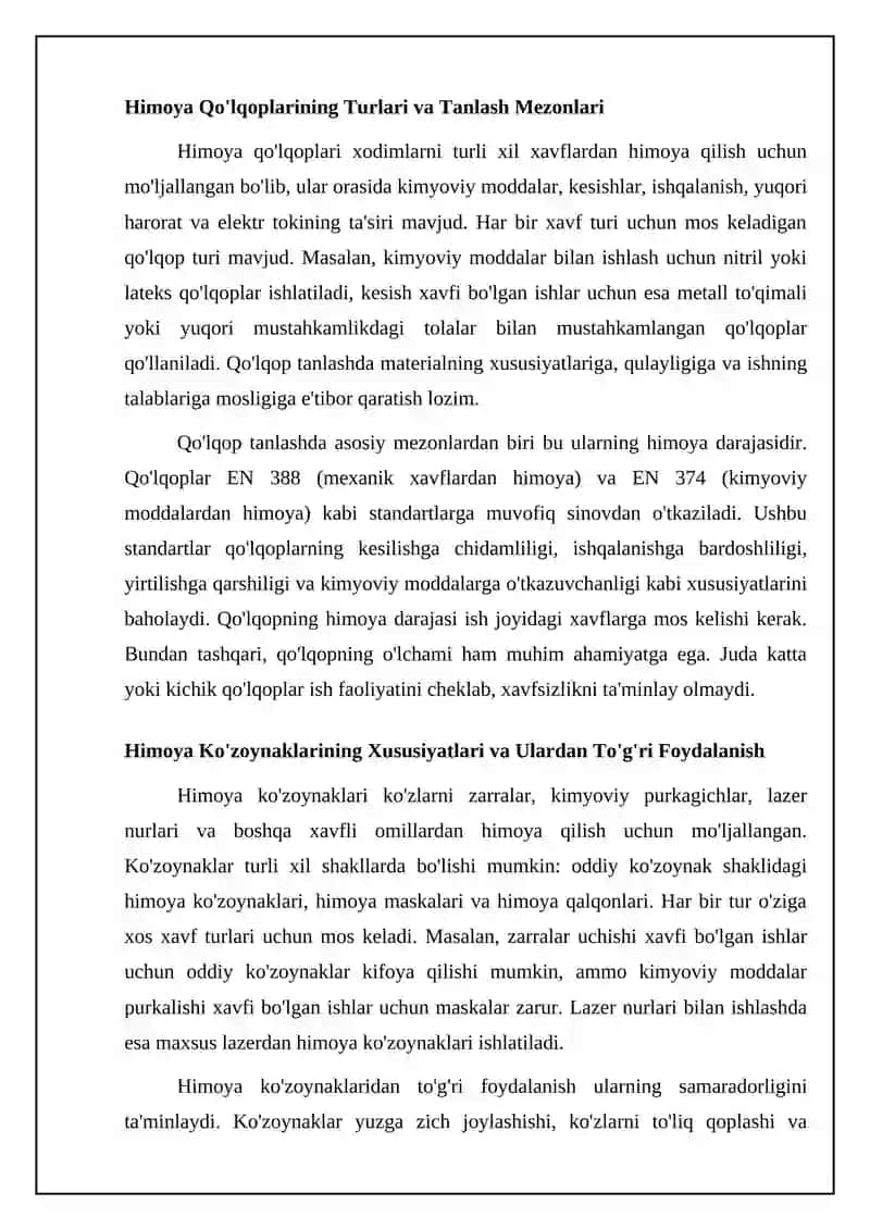 Shaxsiy himoya vositalari (SHHV) 4