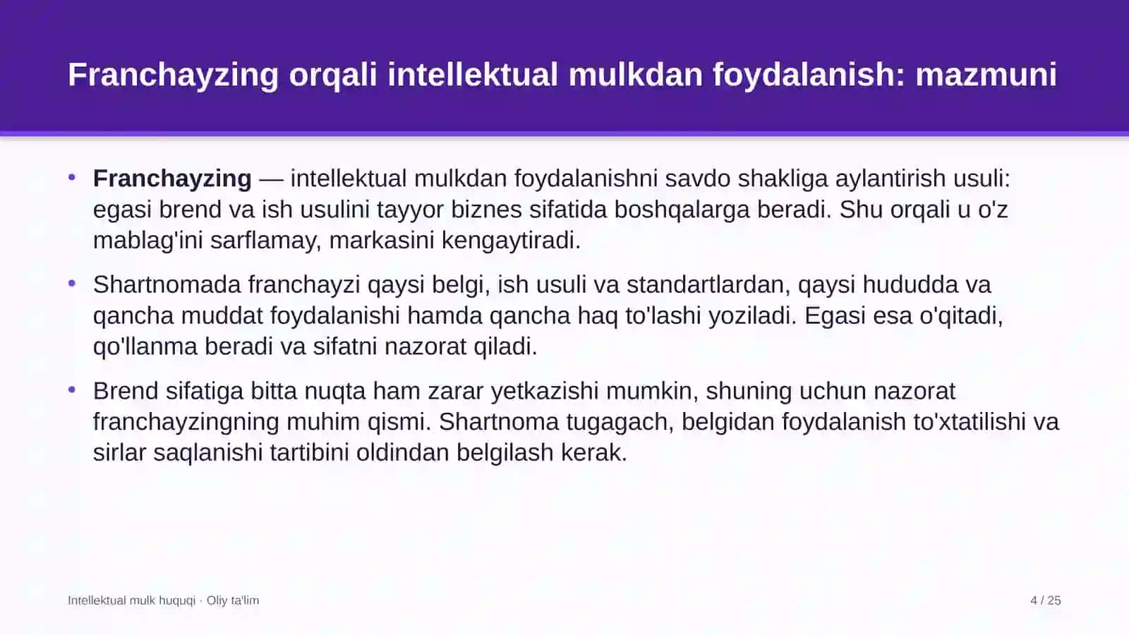 xususiy klinikalarda franchayzing orqali intellektual mulkdan foydalanish 3475 4