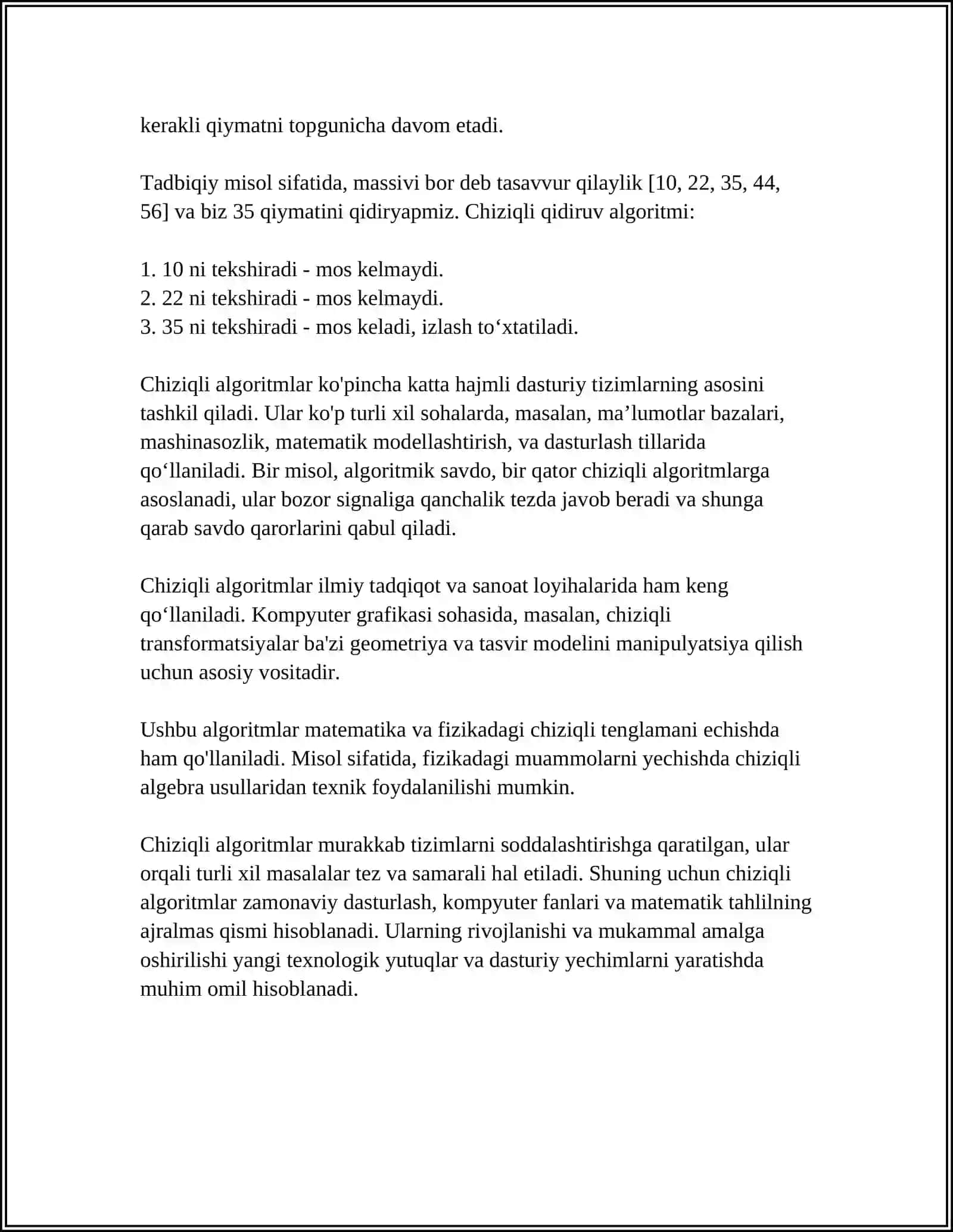 ALGARITM TURLARI VA XUSUSIYATLARI 4