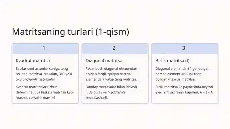 Matritsaning xossalari 4