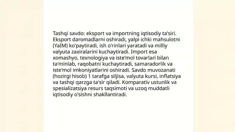 Ochiq iqtisodiyotda to'lov balansining tuzilishi 4