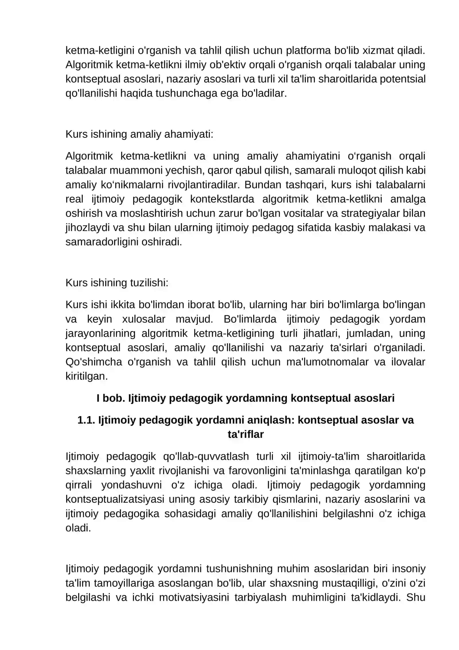 Ijtimoiy pedagogik yordam jarayonining algoritmik ketma-ketligi 4